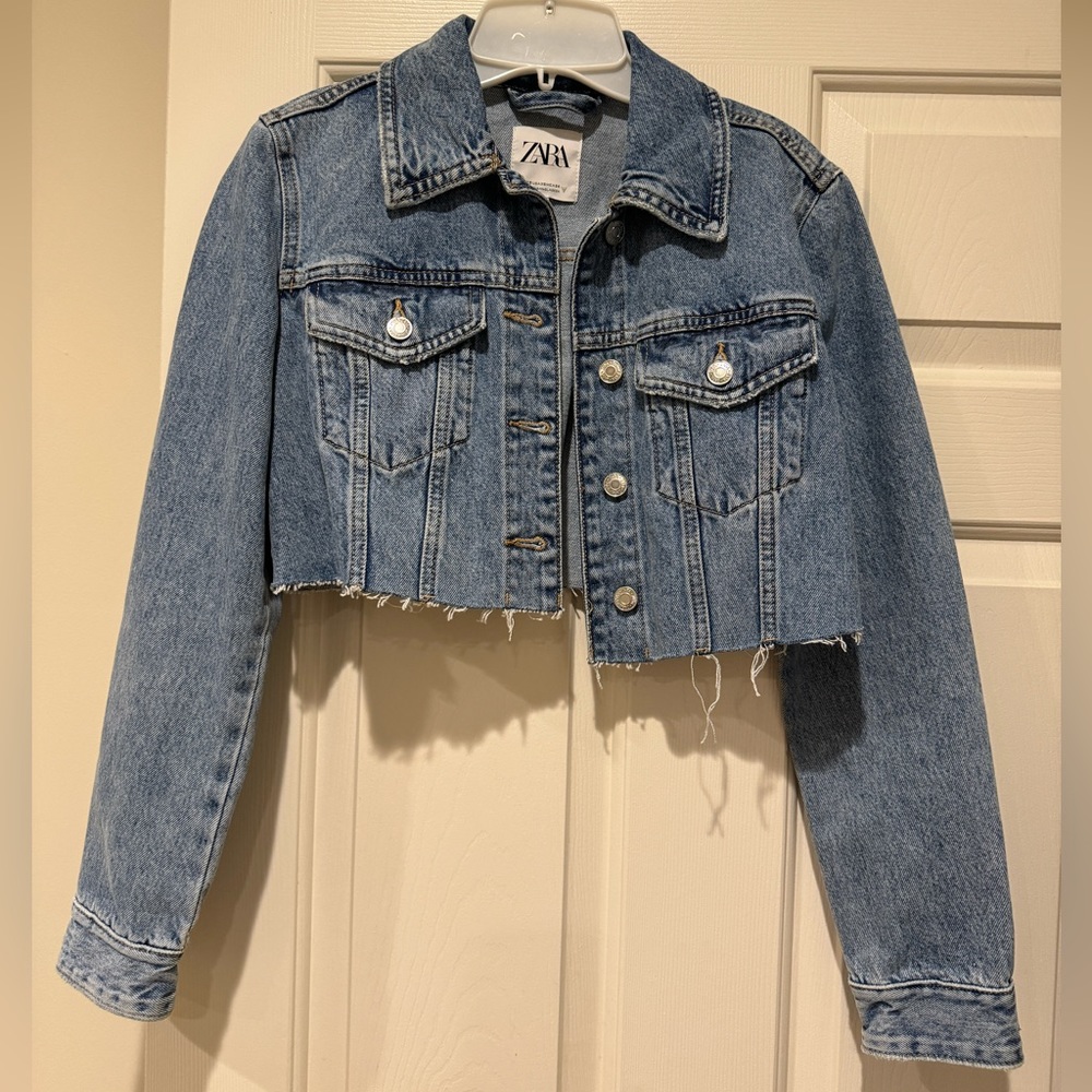 Zara Cropped Denim Jacket
